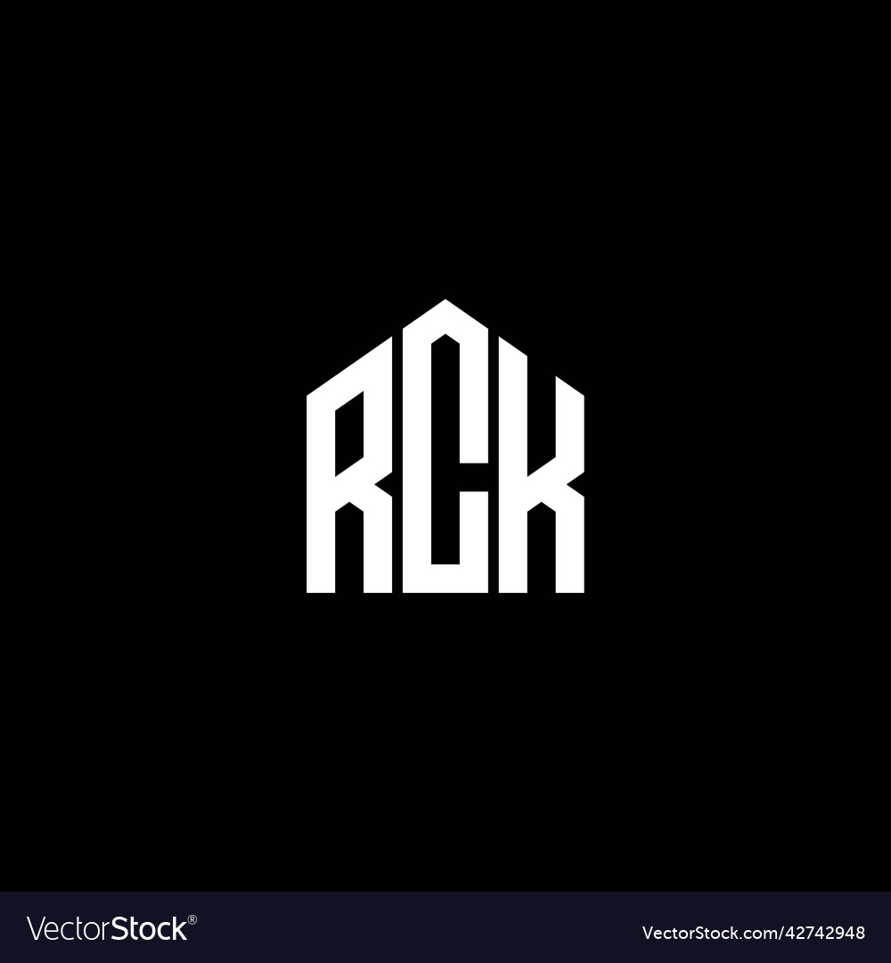 Rck letter logo design on black background Vector Image