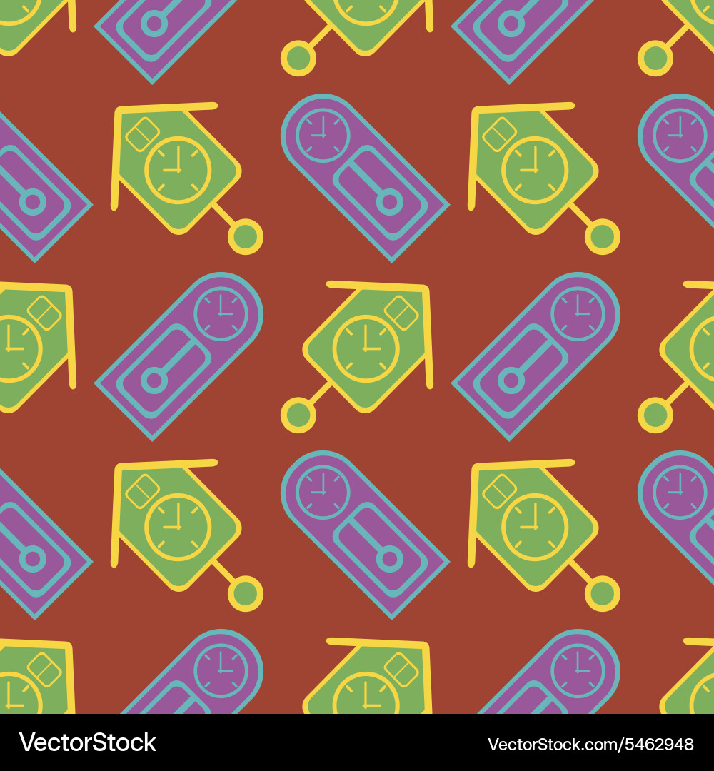 Seamless background with clock Royalty Free Vector Image