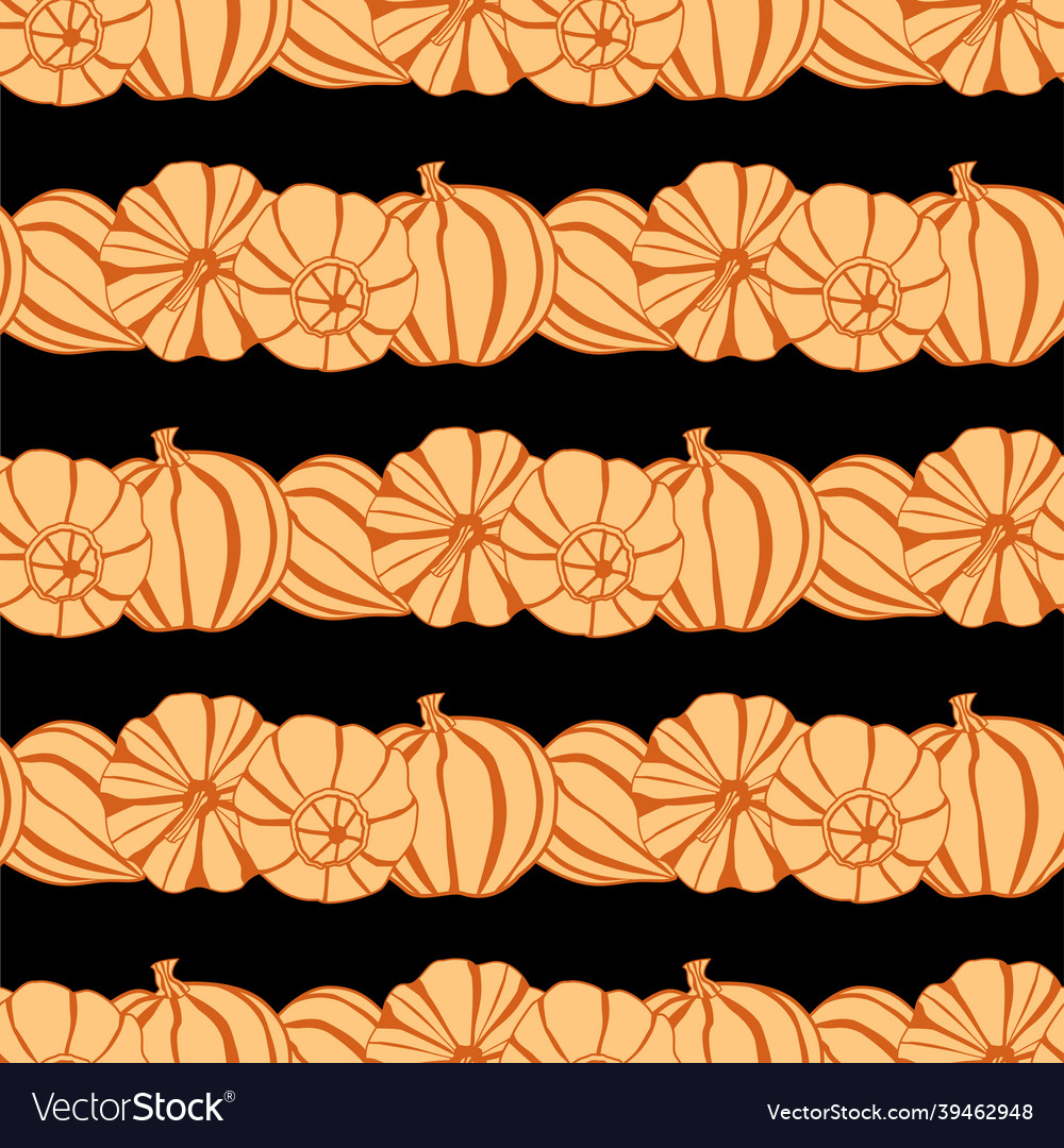 Seamless pattern with the image of pumpkins