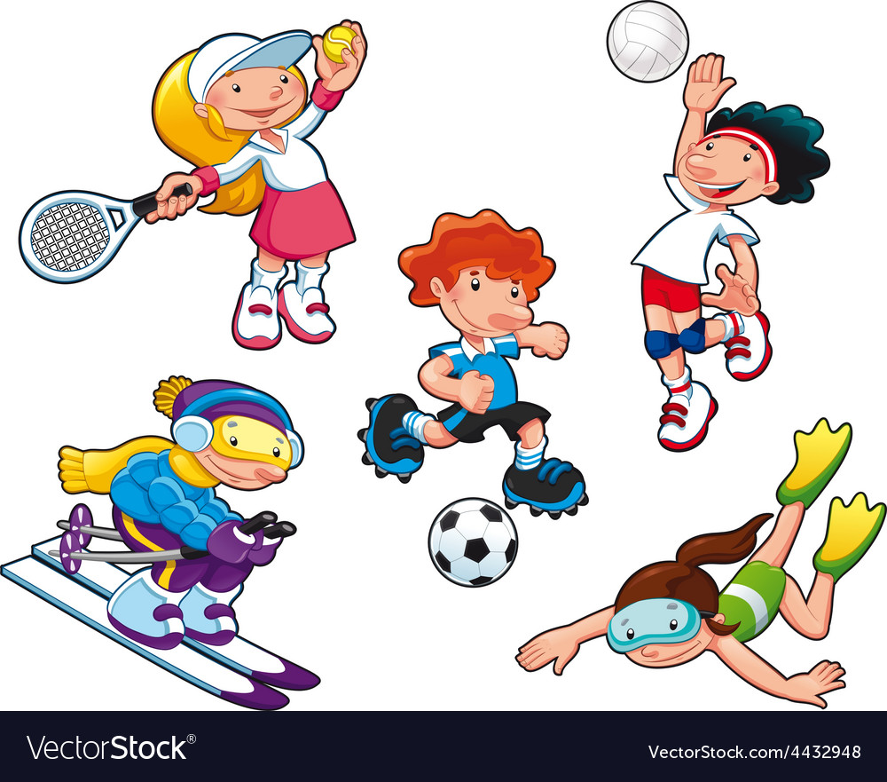 Sport characters Royalty Free Vector Image - VectorStock