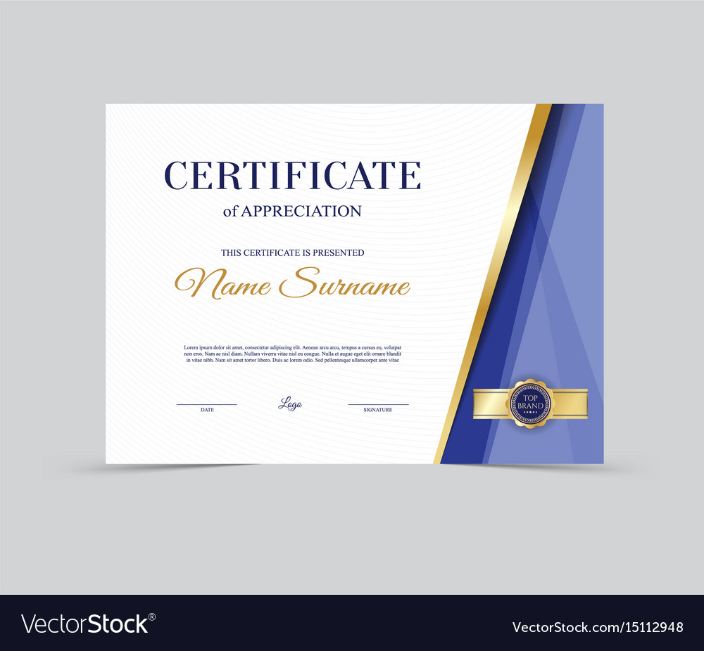 Template certificate of appreciation Royalty Free Vector