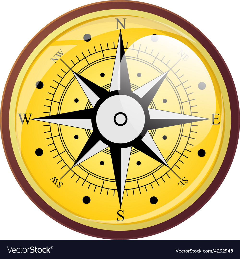 Wind rose compass flat symbols