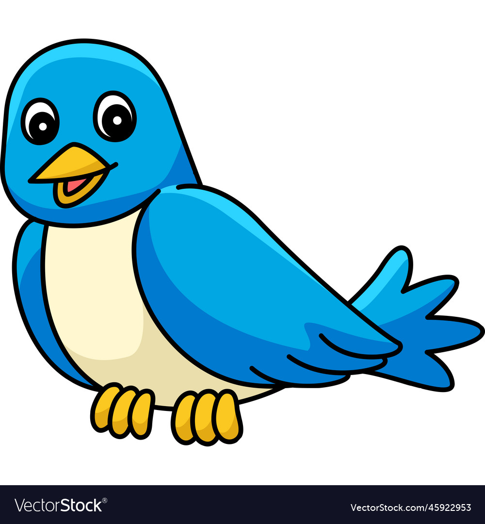 Bird cartoon colored clipart Royalty Free Vector Image