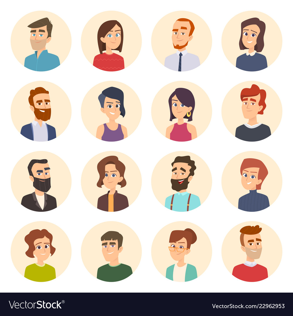 Business avatars colored web pictures of male and Vector Image