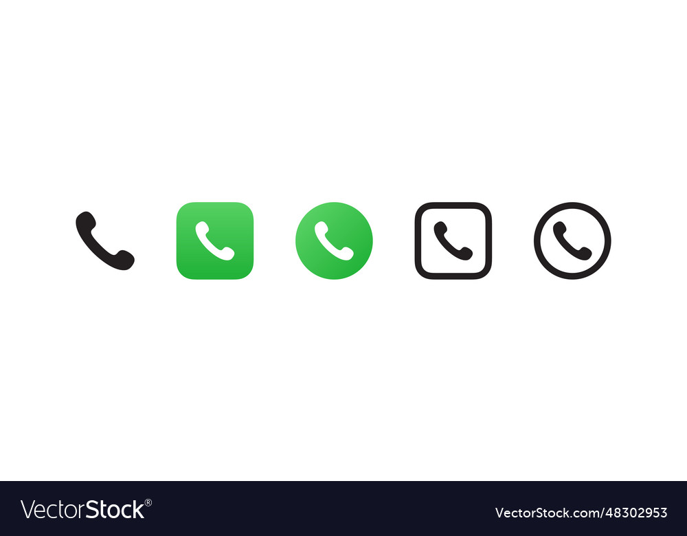 Call icons set mobile ui ux design bar