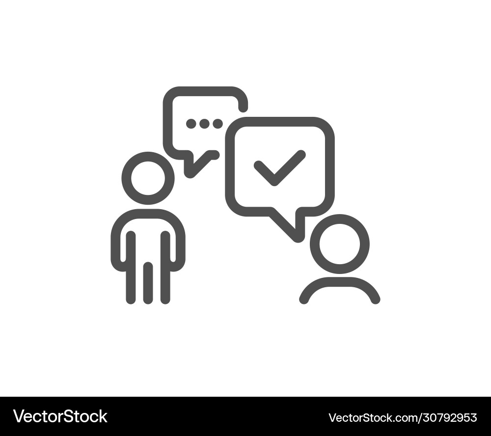 Consulting business line icon discussion Vector Image