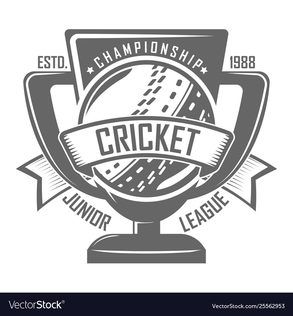 Premium Vector  Cricket championship logo badge black white color