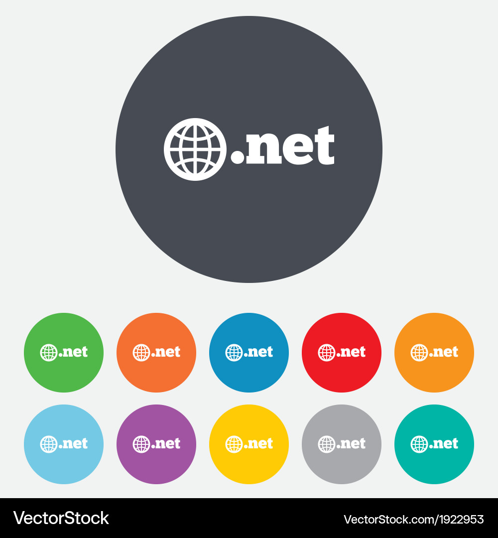 Domain net sign icon top-level internet Royalty Free Vector