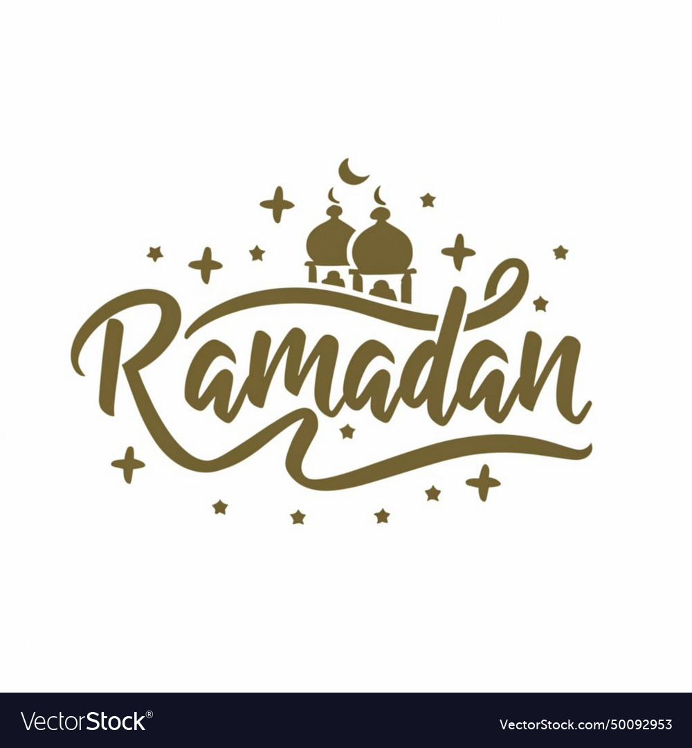 Isolated typography of ramadan kareem with gold Vector Image