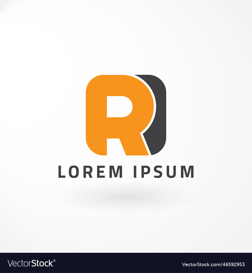 Logo - monogram design with letter r - lettermark Vector Image