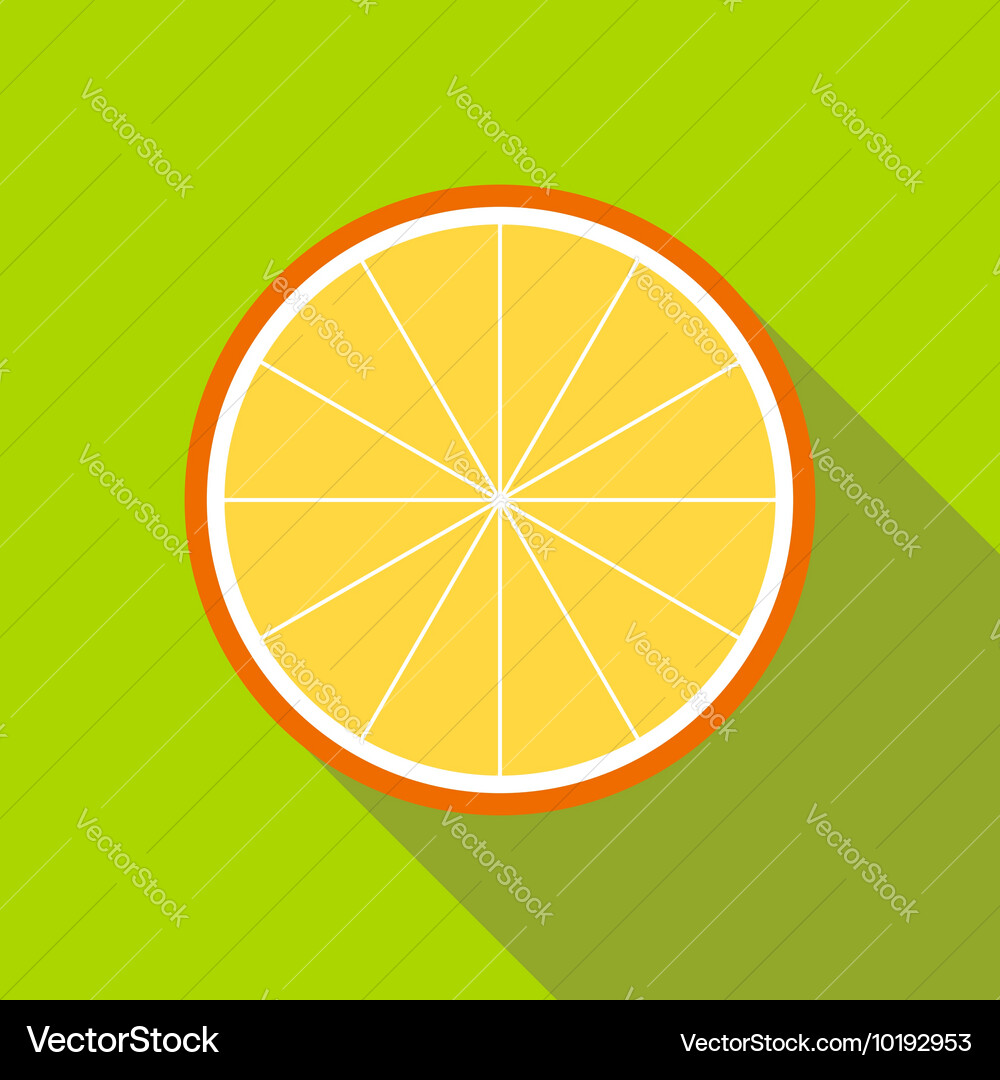 Orange slice icon flat style Royalty Free Vector Image
