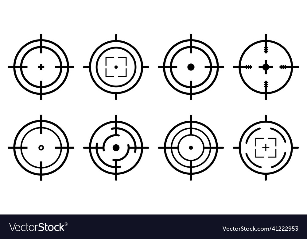 Set of target and aim Royalty Free Vector Image