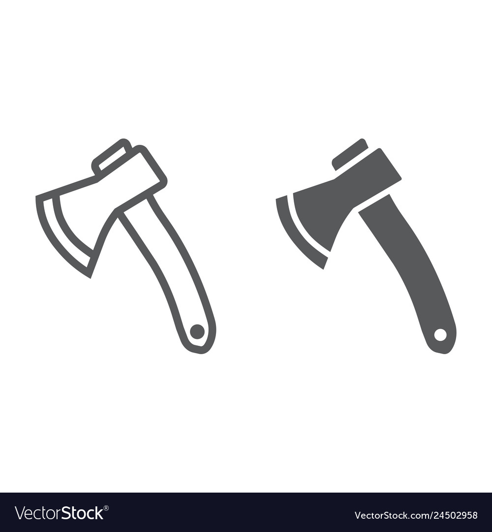 Axe line and glyph icon tool tomahawk ax Vector Image