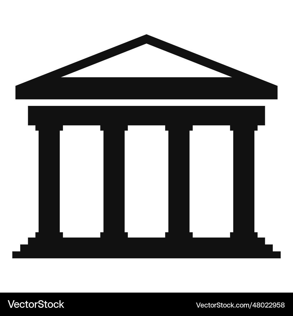 Classical university building flat Royalty Free Vector Image