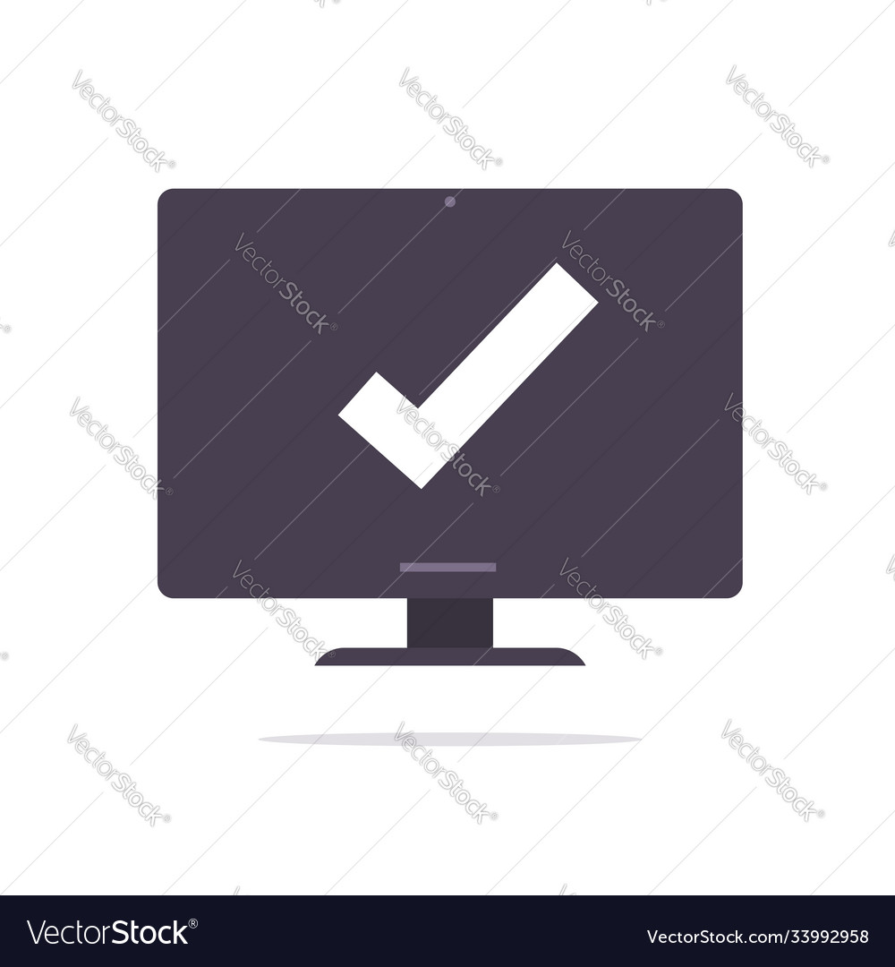 Confirm notice message check mark icon on Vector Image