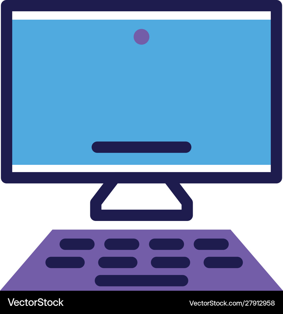 Desktop computer screen in white background Vector Image