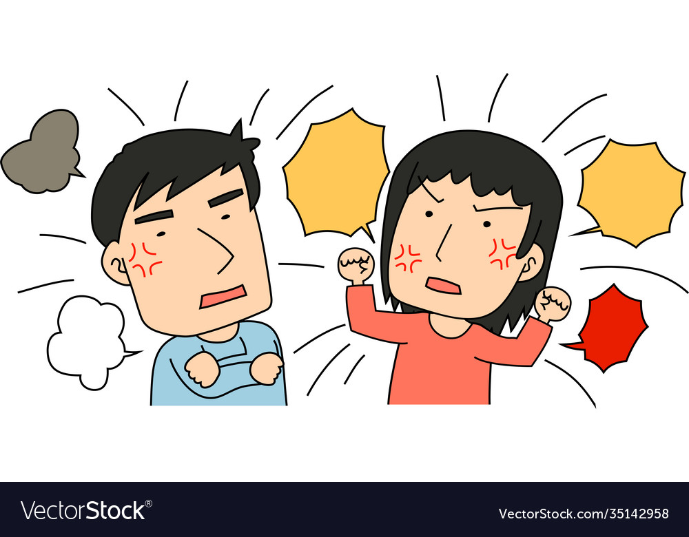 Husband and wife quarrel Royalty Free Vector Image