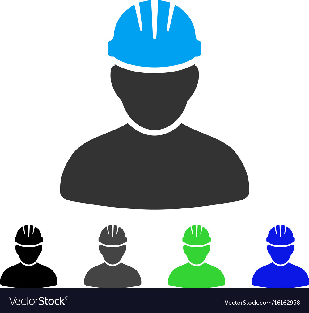 Worker person flat icon Royalty Free Vector Image