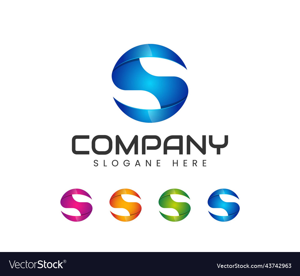 Abstract modern letter s 3d logo design Royalty Free Vector