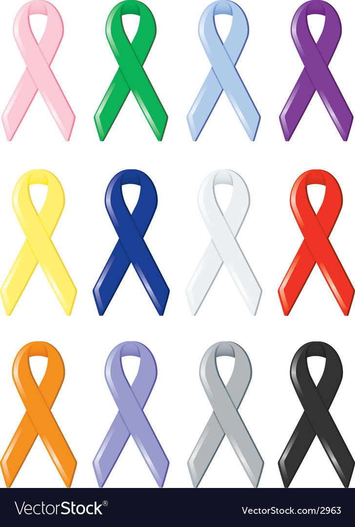 Awareness ribbons Royalty Free Vector Image - VectorStock