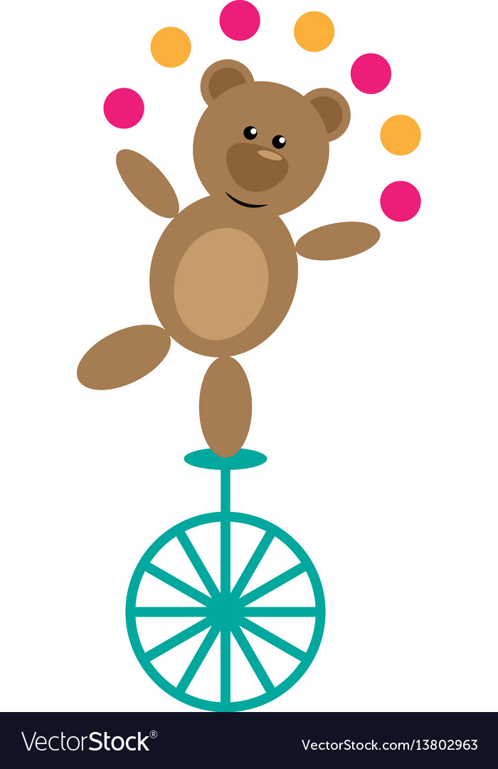 Bear on unicycle Royalty Free Vector Image - VectorStock