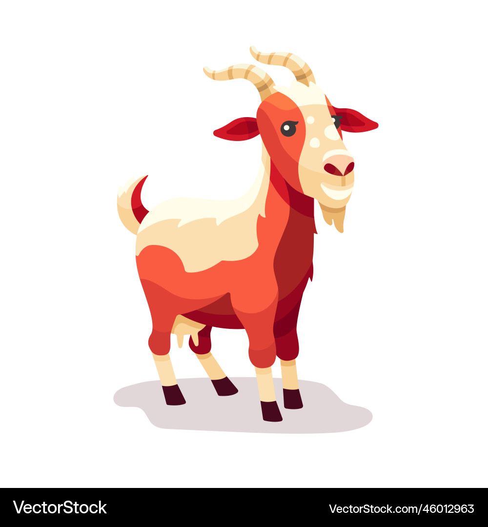 Cute goat flat isolated Royalty Free Vector Image