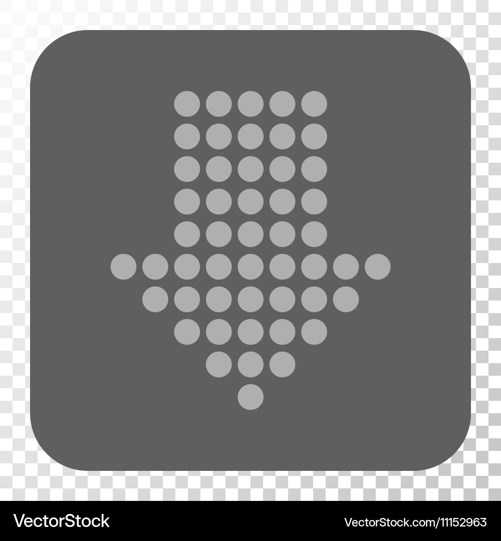 Dotted arrow down rounded square button Royalty Free Vector