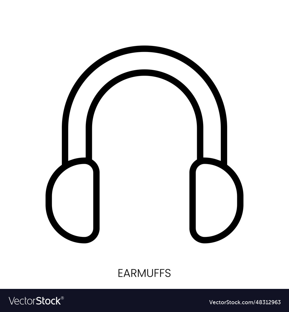 Earmuffs icon line Art Design isoliert