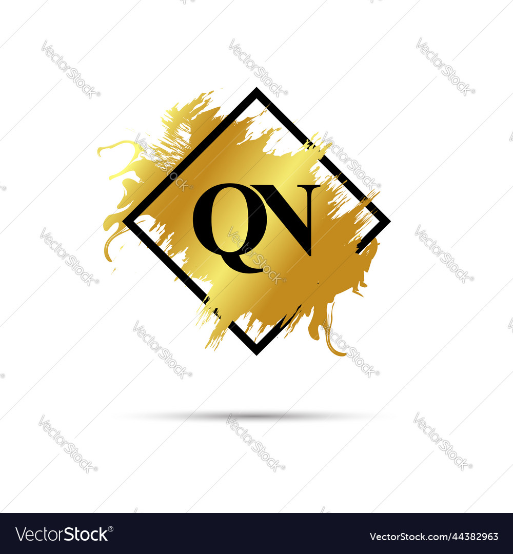 Gold qn logo symbol art design