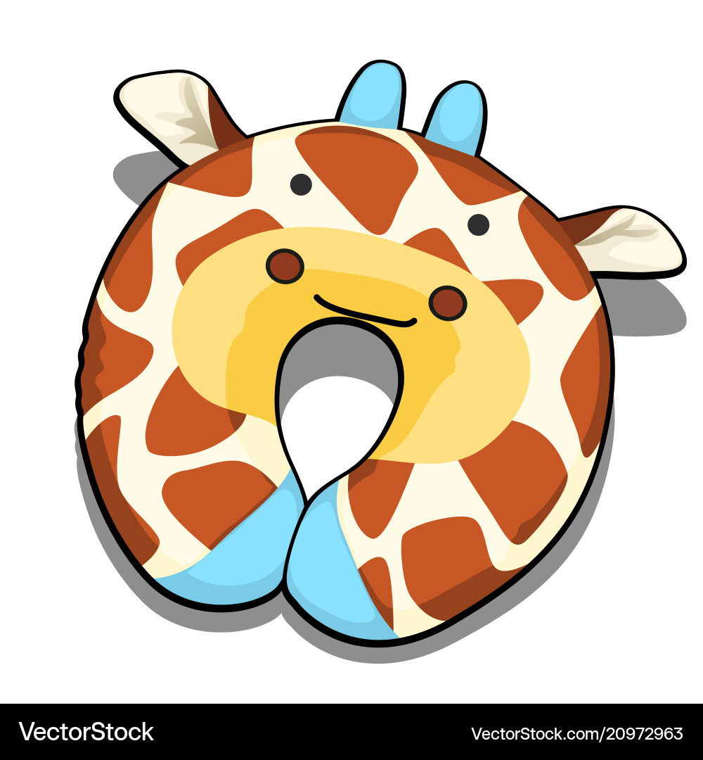 Neck pillow textured giraffe isolated on white Vector Image