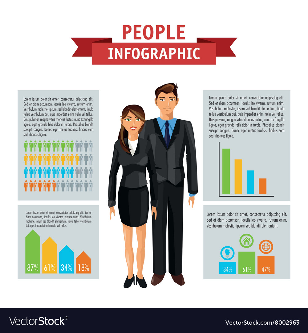 People infographic design Royalty Free Vector Image