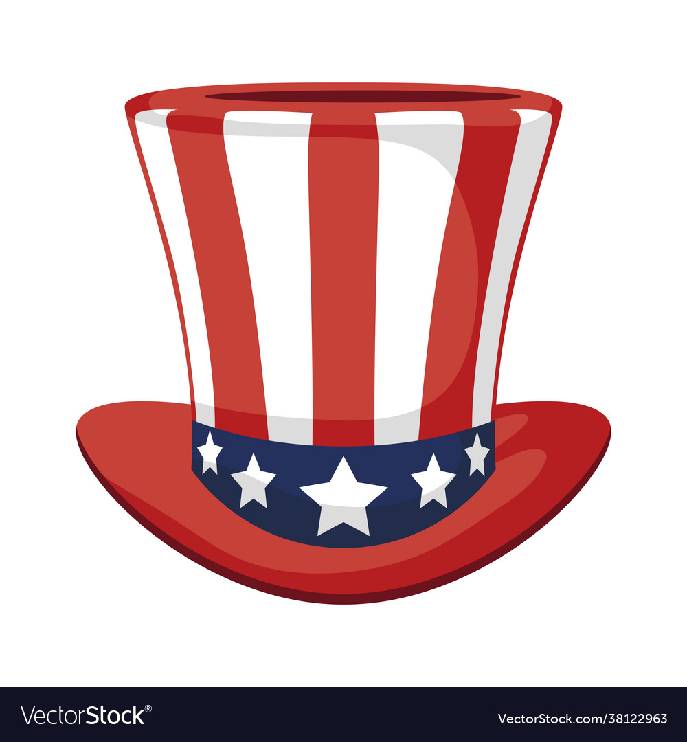 Usa flag in tophat Royalty Free Vector Image - VectorStock