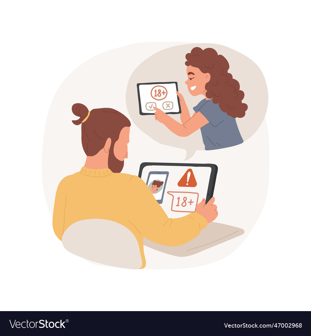 Adult content parental alert isolated cartoon Vector Image