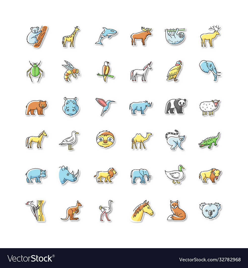 Animals printable patches Royalty Free Vector Image Animals printable patches Royalty Free Vector Image