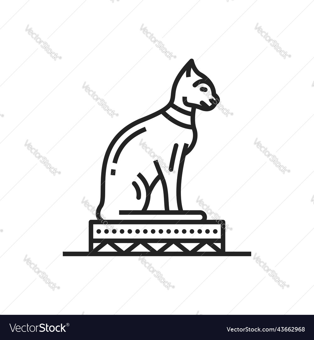 Black egyptian cat icon simple style Royalty Free Vector