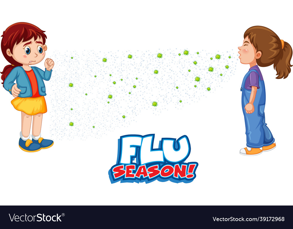 Flu season font in cartoon style with a girl look Vector Image