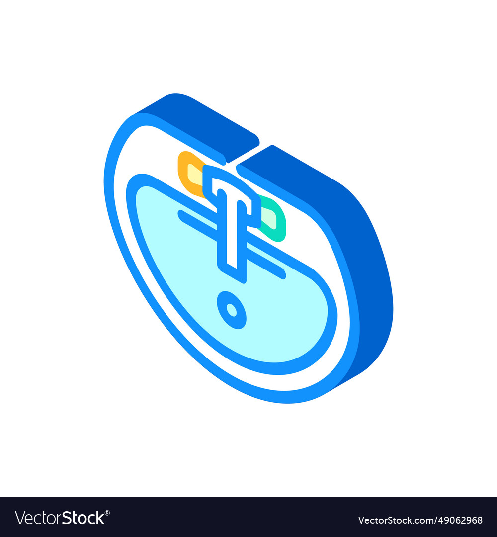 Sink top view isometric icon Royalty Free Vector Image