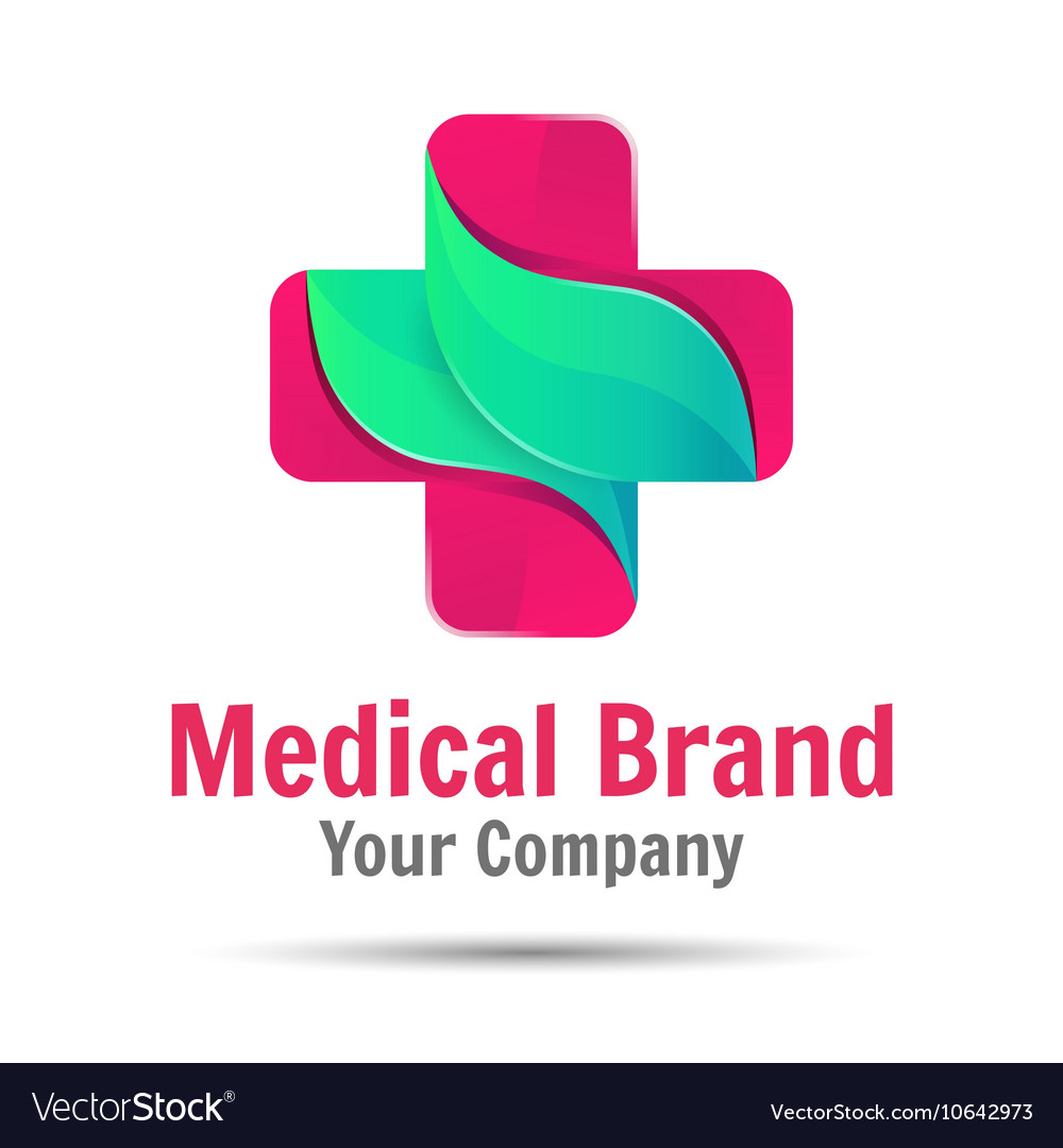 Cross plus medical logo icon design template