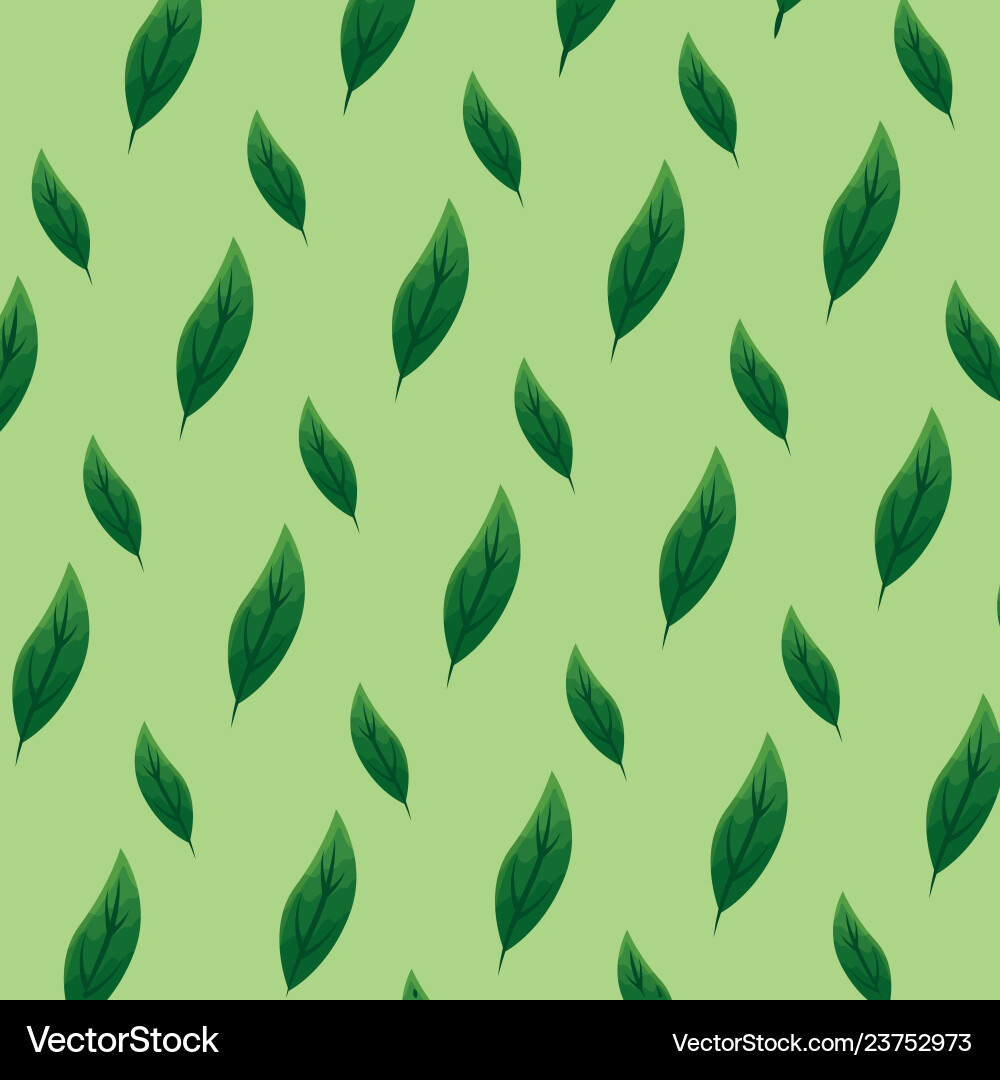 Ecology leafs plants pattern Royalty Free Vector Image