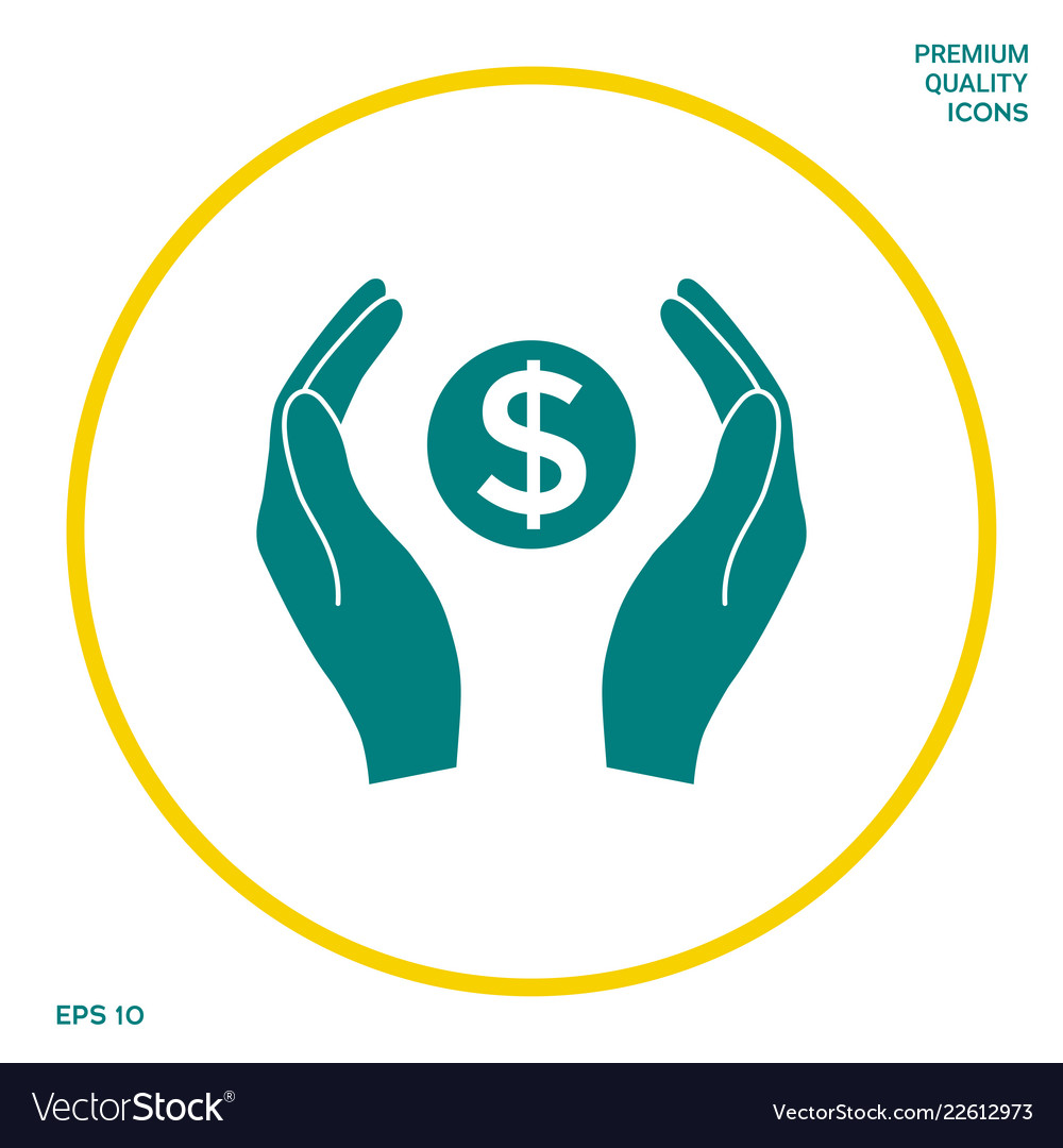 Hands holding money - dollar symbol graphic