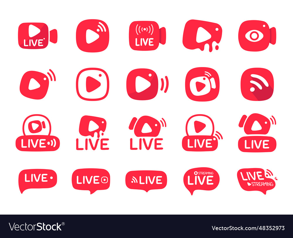 Social media live broadcast icon streaming video