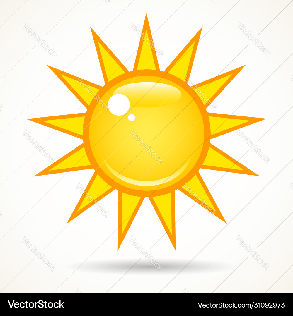 Sun in sky Royalty Free Vector Image - VectorStock