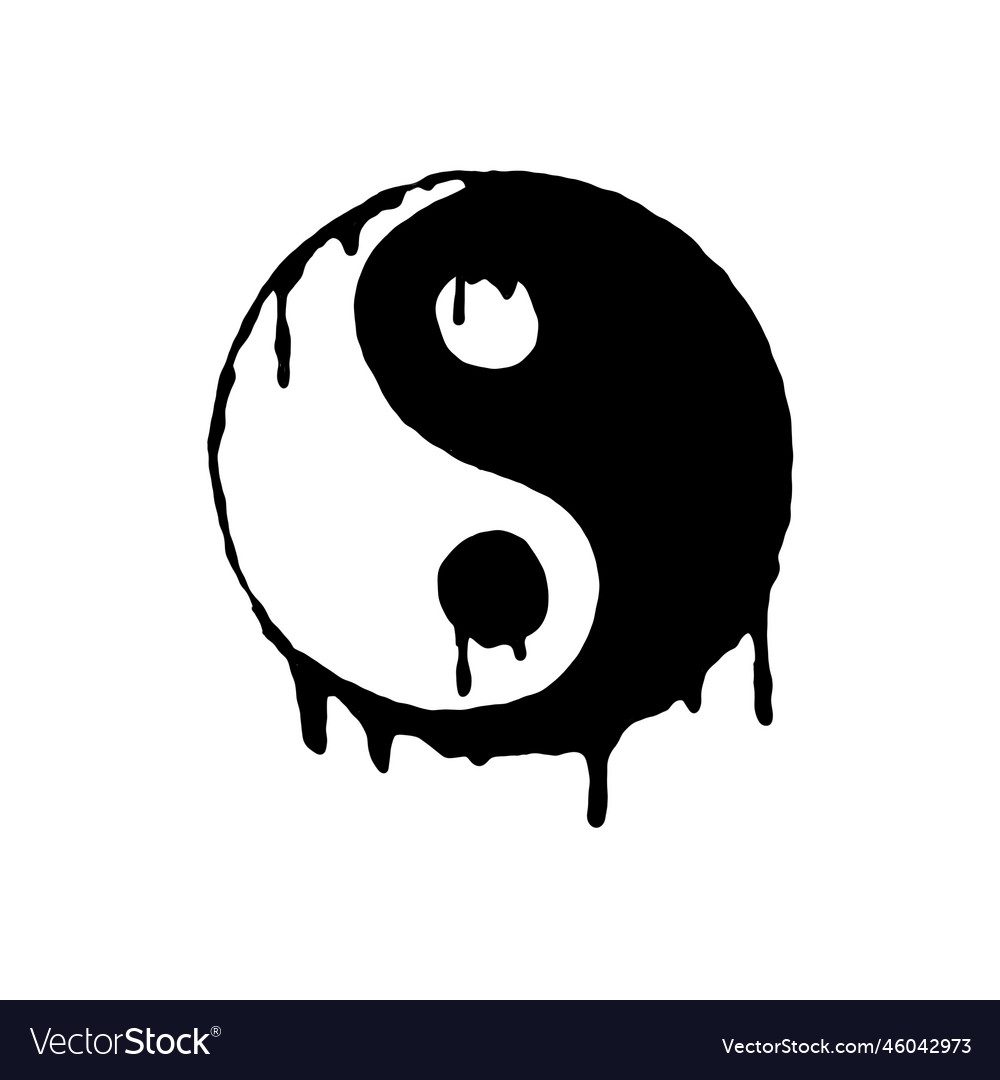 Yin yang sign black white dao symbol Royalty Free Vector