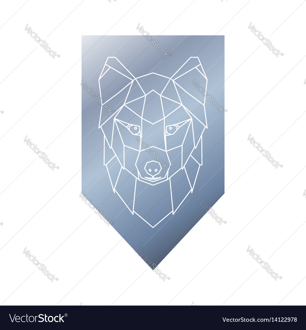 Arctic fox polygonal head sign