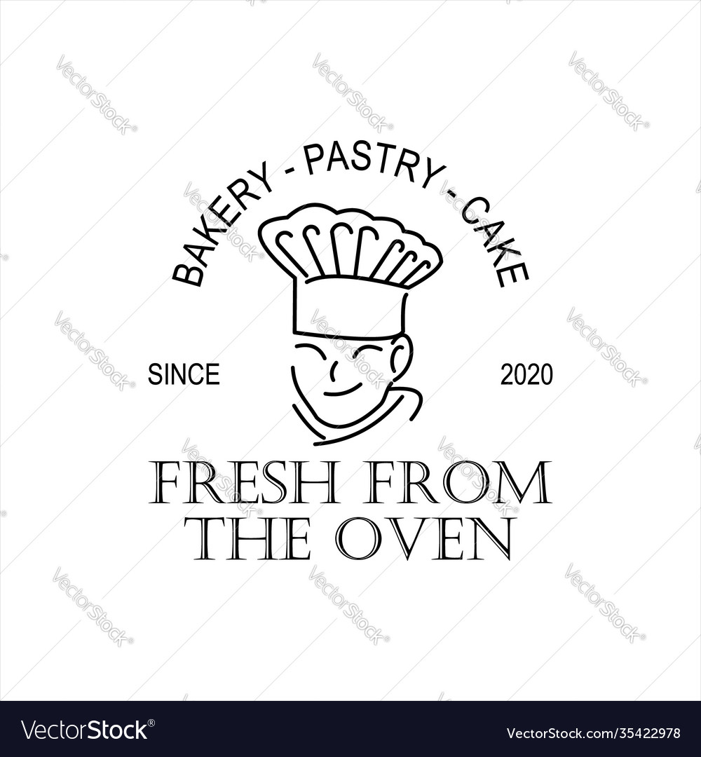 Bakery chef logo design template