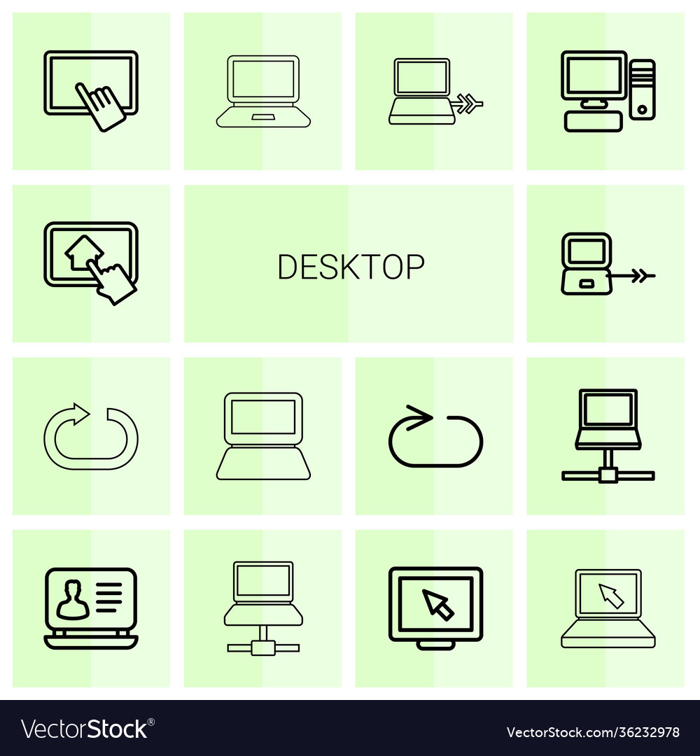 Desktop icons Royalty Free Vector Image - VectorStock