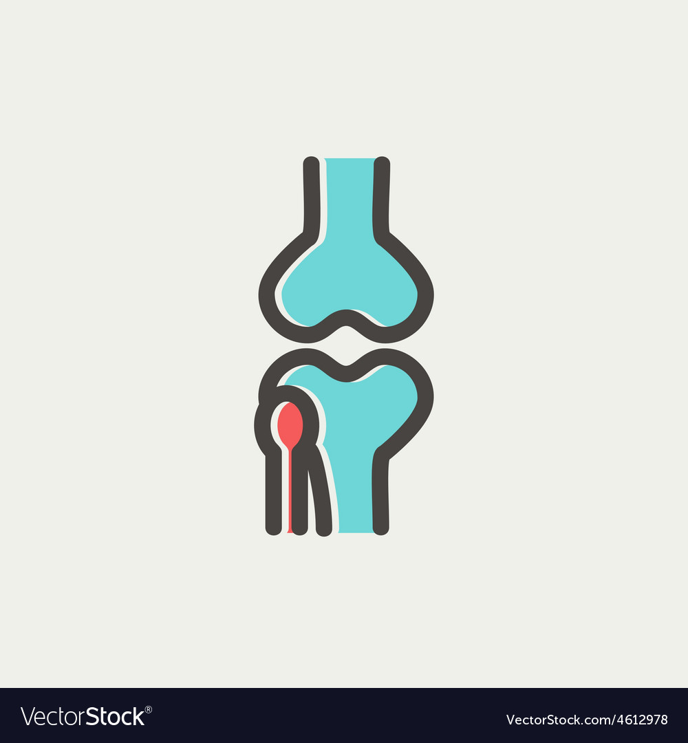 Knee joint thin line icon