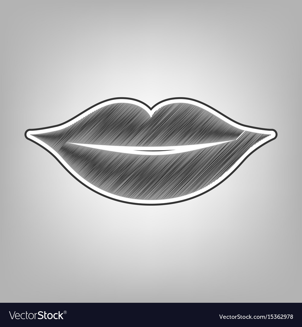 lips pencil illustration