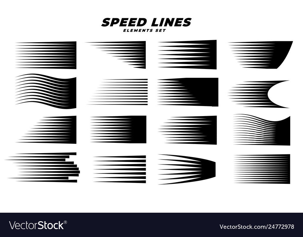 Premium Vector  Set of manga speed line effect design