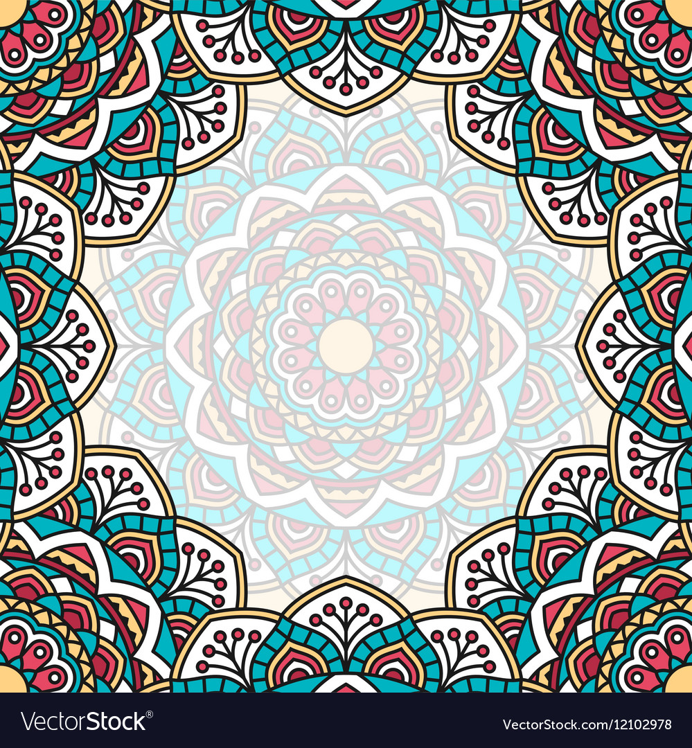 Oriental pattern with mandala Royalty Free Vector Image